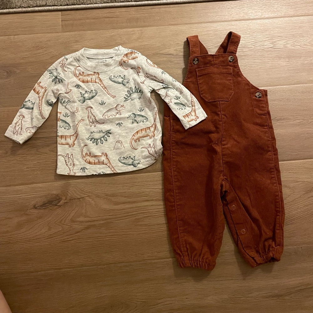 Carter's Short and Rust Corduroy Overalls for Kids, 6M (6-months)
